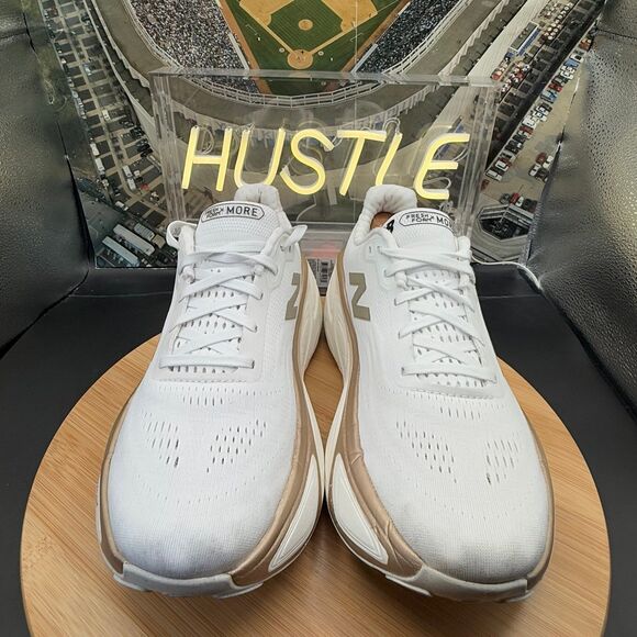 New Balance Fresh Foam X More v5 Sea Salt Light Gold Metallic Size 10 Women - Picture 6 of 10